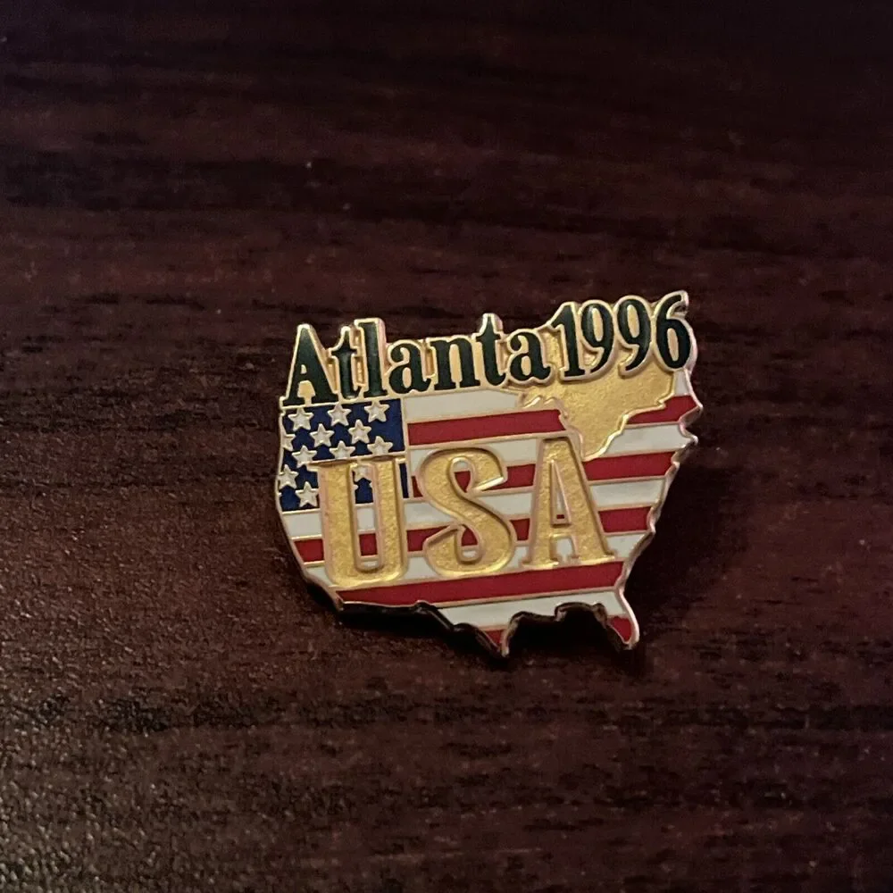 1996 Atlanta‎ Olympics Team USA American Outline Lapel Hat Pin